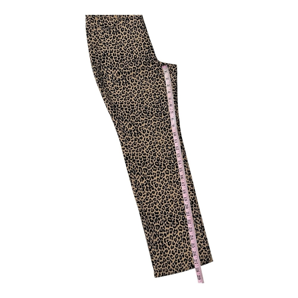 J Crew Pant Size 28 LEOPARD PRINT Zip Button Cropped‎ Stretch Skinny Leg - Picture 13 of 16